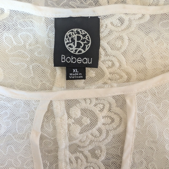 Bobeau Cream 3/4 Sleeve Wrap Blouse - Picture 8 of 8